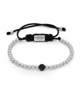 SINGLE DIAMOND BALL - WHITE GOLD & BLACK