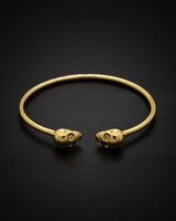 Twin skull bangle / Gold