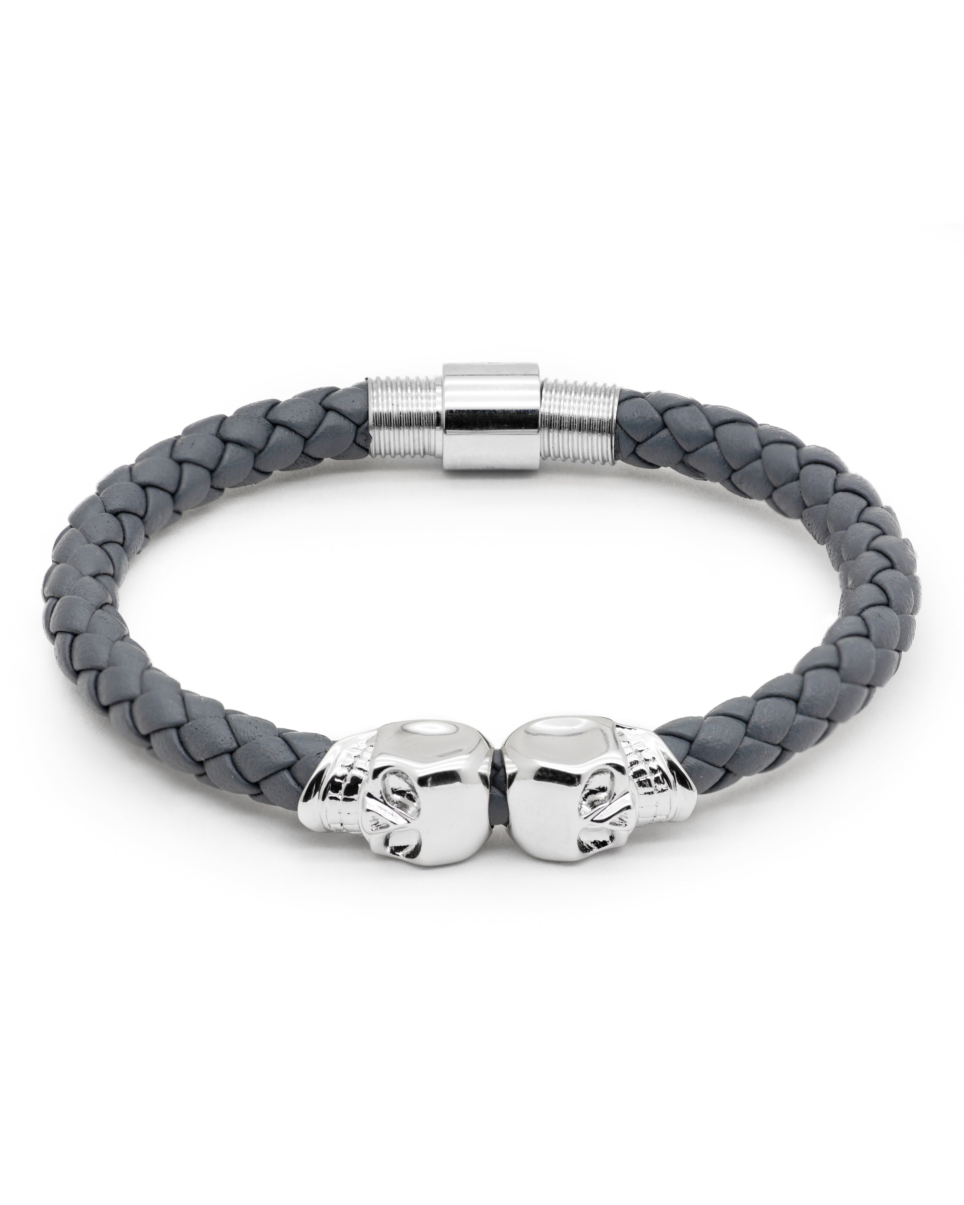 TWIN SKULL GRAY NAPPA WHITE GOLD Jacob Posh