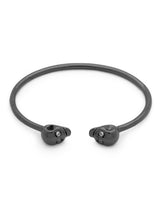 Twin skull bangle / Black