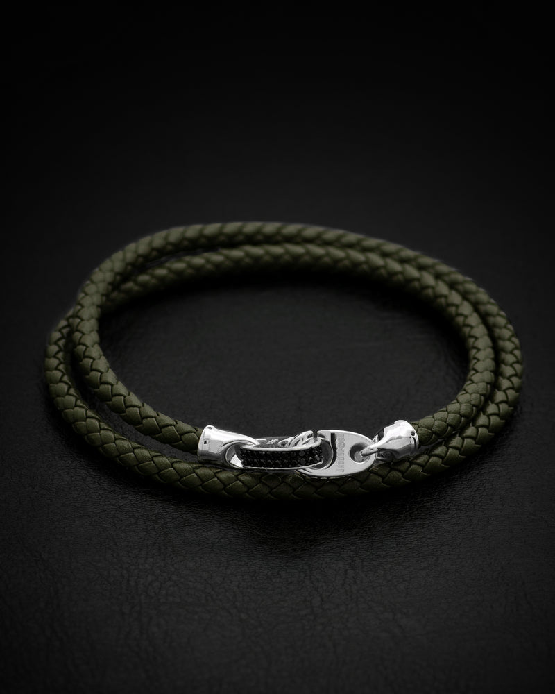 Solid Silver Hooks & Army Green