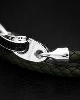 Solid Silver Hooks & Army Green