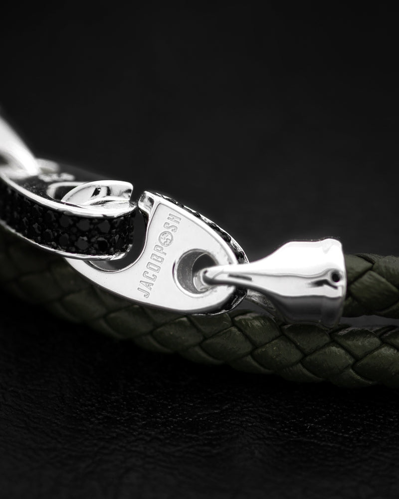 Solid Silver Hooks & Army Green