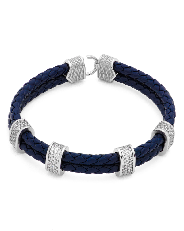 Spacers Silver & royal blue