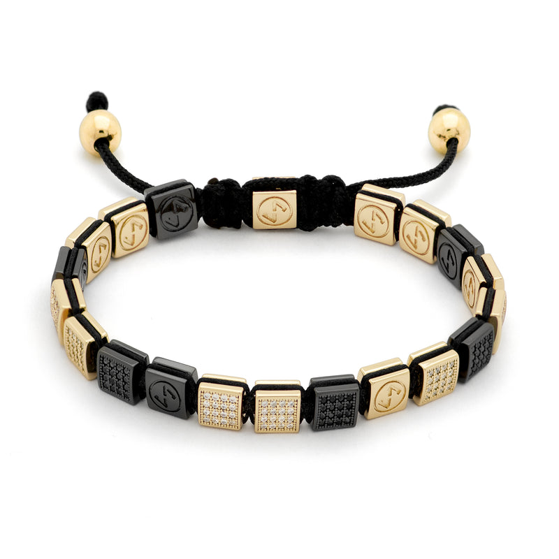 Flat Beads in Gold and Black