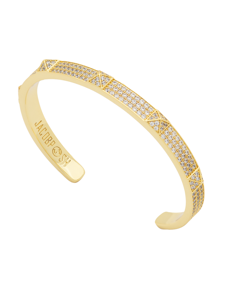 Pyramids cuff bracelet in Gold