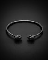 Twin skull bangle / Black