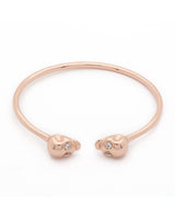 Twin skull bangle / Rose gold