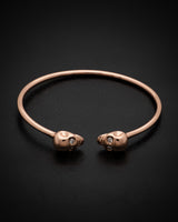 Twin skull bangle / Rose gold