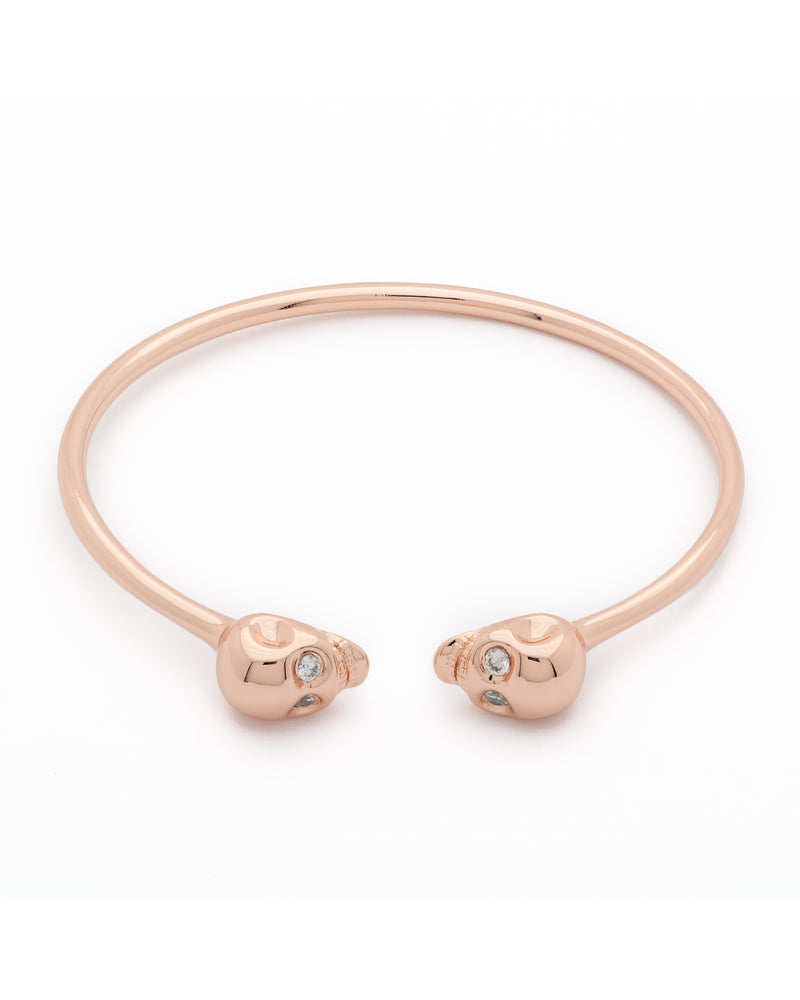 Twin skull bangle / Rose gold